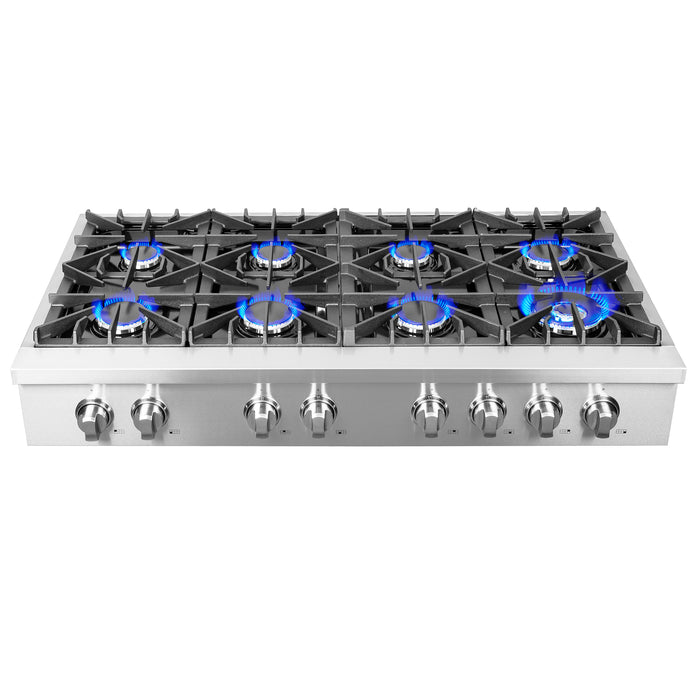 Forno Lseo 48"  Gas Rangetop, 8 Burners, Griddle FCTGS5737-48