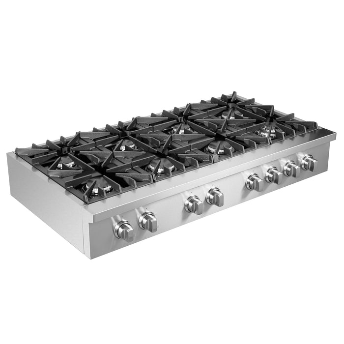 Forno Lseo 48"  Gas Rangetop, 8 Burners, Griddle FCTGS5737-48