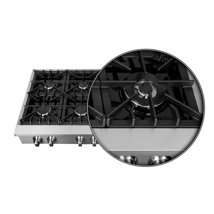 Forno Lseo 48"  Gas Rangetop, 8 Burners, Griddle FCTGS5737-48