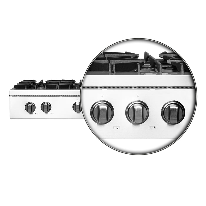 Forno Lseo 48"  Gas Rangetop, 8 Burners, Griddle FCTGS5737-48