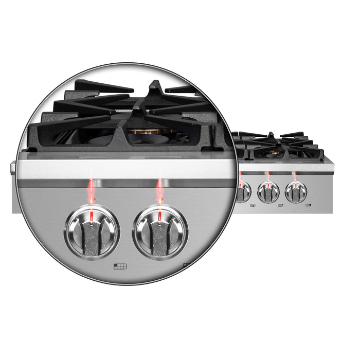 Forno Spezia 48" Cooktop, 8 Burners. Wok Ring and Grill/Griddle Included FCTGS5751-48