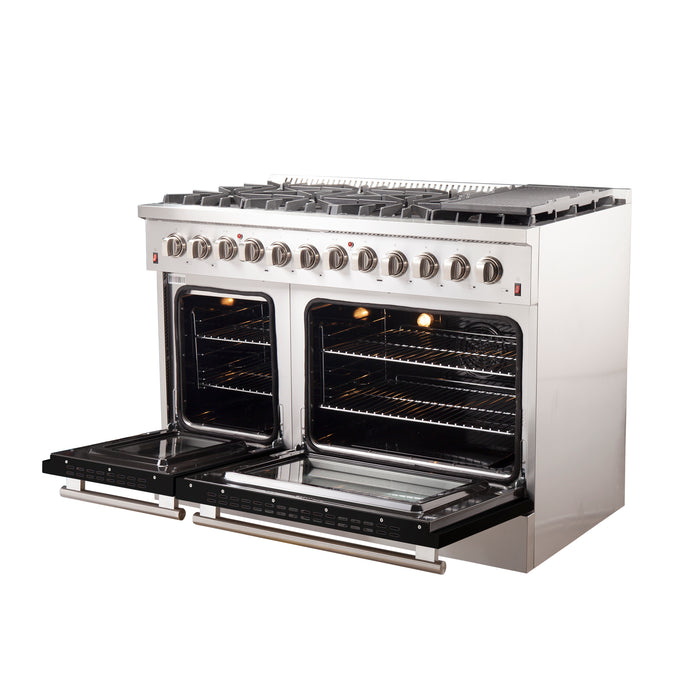 Forno Maniago - 48" Gold Freestanding Dual Fuel Range FFSGS6156-48