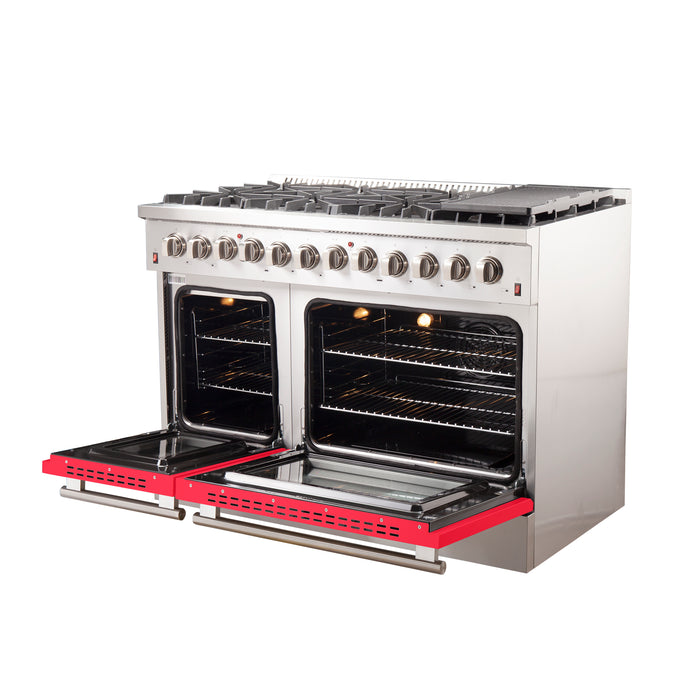 Forno Maniago - 48" Gold Freestanding Dual Fuel Range FFSGS6156-48