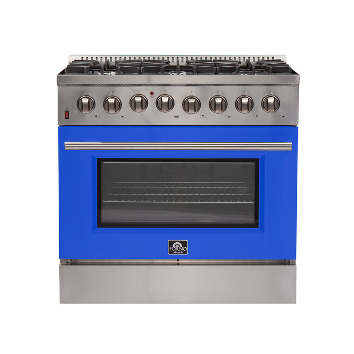 Forno Maniago - 36" Gold Freestanding Dual Fuel Range FFSGS6156-36