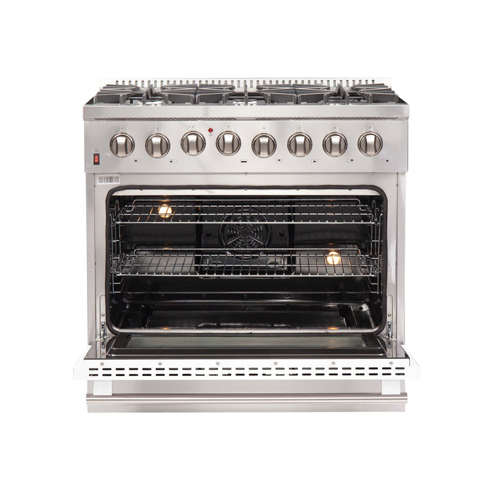 Forno Maniago - 36" Gold Freestanding Dual Fuel Range FFSGS6156-36