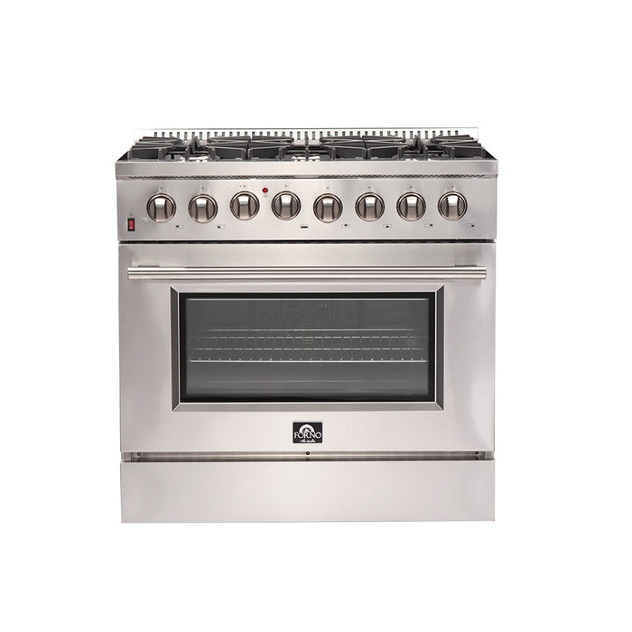 Forno Maniago - 36" Gold Freestanding Dual Fuel Range FFSGS6156-36