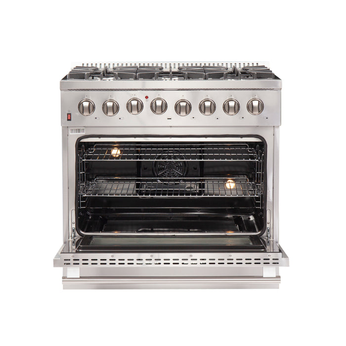 Forno Maniago - 36" Gold Freestanding Dual Fuel Range FFSGS6156-36