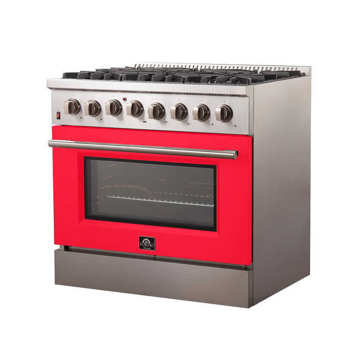 Forno Maniago - 36" Gold Freestanding Dual Fuel Range FFSGS6156-36