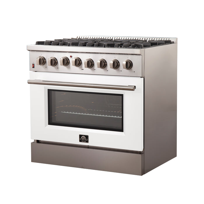 Forno Maniago - 36" Gold Freestanding Dual Fuel Range FFSGS6156-36