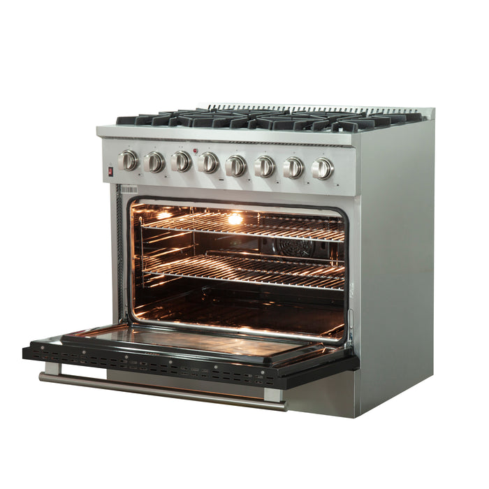 Forno Maniago - 36" Gold Freestanding Dual Fuel Range FFSGS6156-36