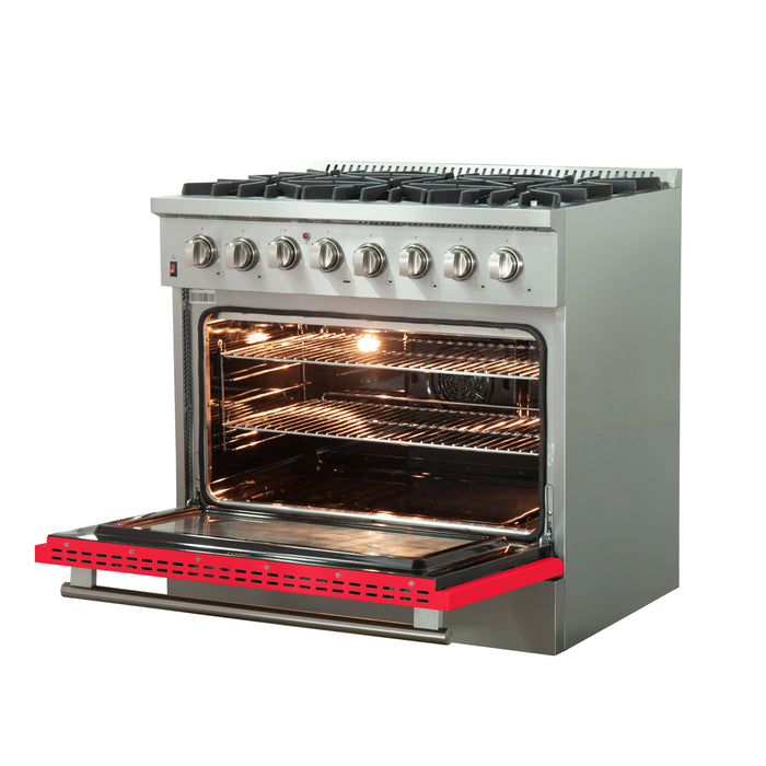 Forno Maniago - 36" Gold Freestanding Dual Fuel Range FFSGS6156-36