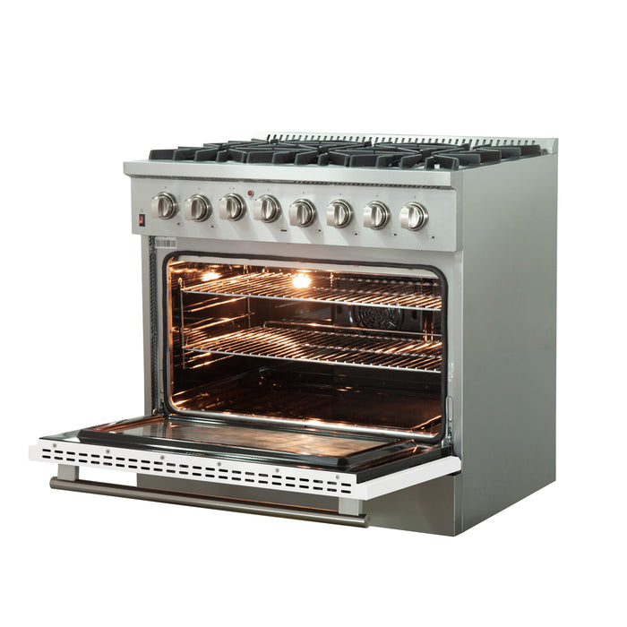 Forno Maniago - 36" Gold Freestanding Dual Fuel Range FFSGS6156-36