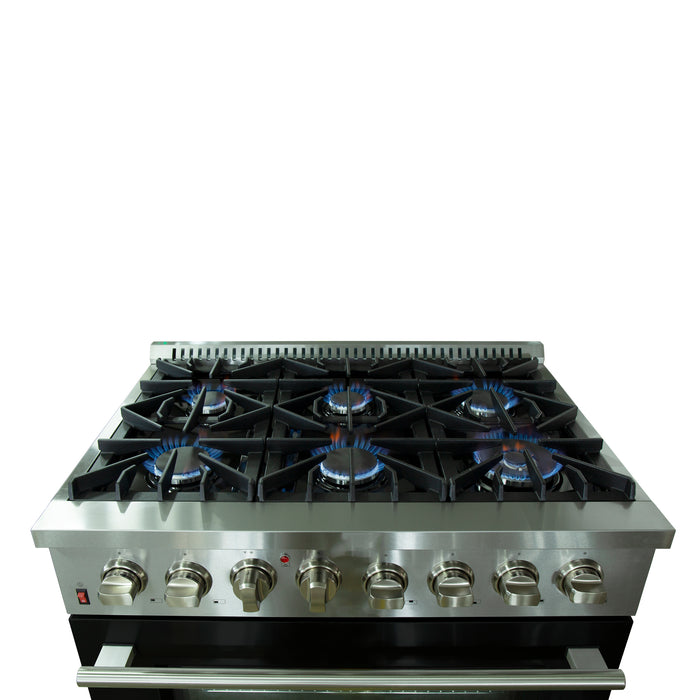 Forno Maniago - 36" Gold Freestanding Dual Fuel Range FFSGS6156-36