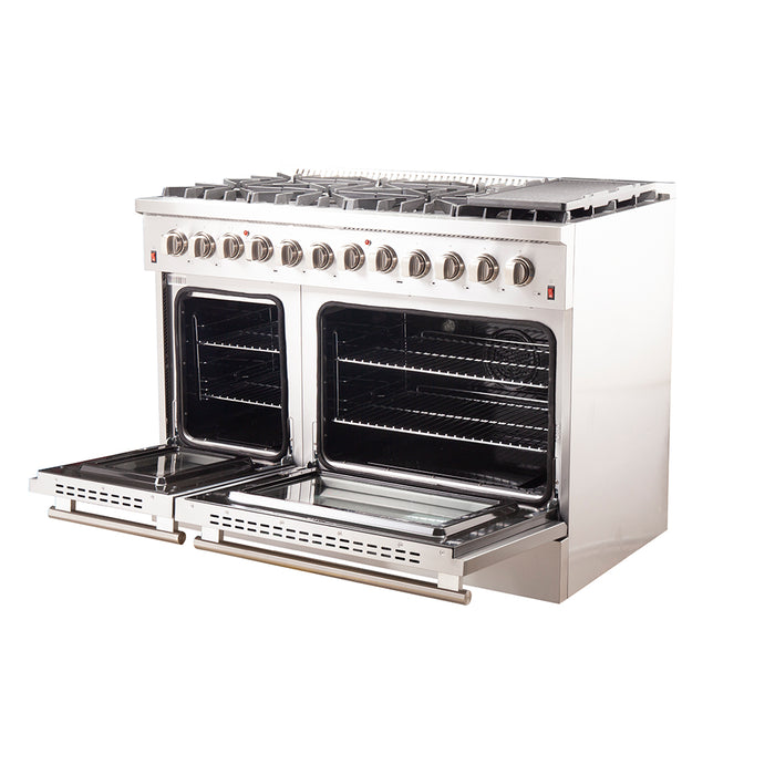 Forno Maniago - 48" Gold Freestanding Dual Fuel Range FFSGS6156-48