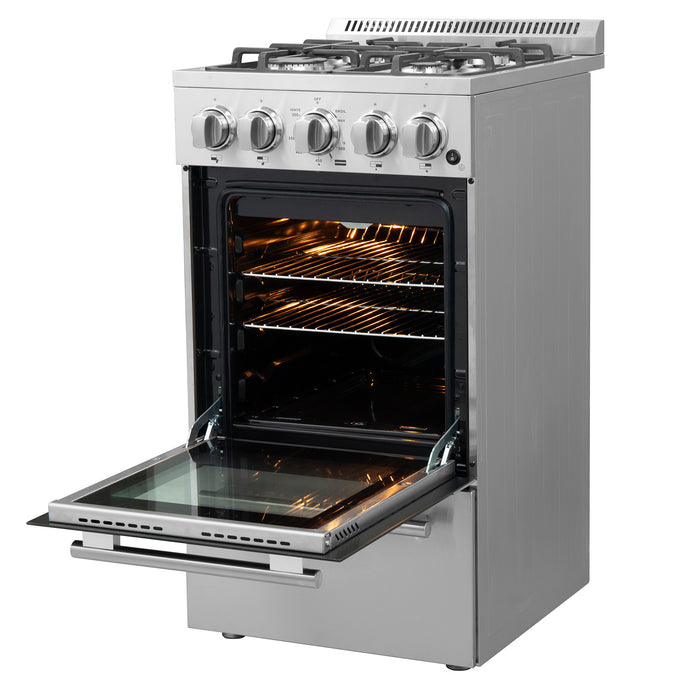 FORNO Chioano 20" Pro-style Gas Range, 4 Burners FFSGS6265-20