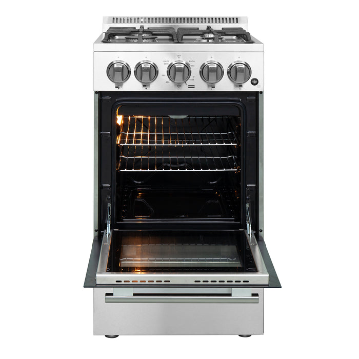 FORNO Chioano 20" Pro-style Gas Range, 4 Burners FFSGS6265-20